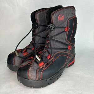 Sorel Youth Size 4 Black Sneaky Pete Boots NY1792-011 Waterproof